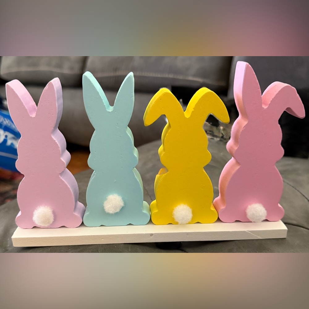Easter Bunny Wood Decor. 5 inches tall, 8 inches long